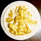 WAT JANG (SMALL)-WHITE WITH GOLD FOIL, SACRED SAND AND STONES