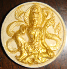 JATUKAM -WAT WAN NAK CARE - SMALL (LIGHT BROWN) A VERY RARE ITEM FROM A RARE SACRED TEMPLE-WITH GOLD FOIL